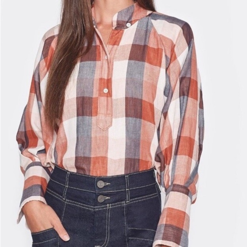 Joie NWOT Plaid Blouse - Picture 2 of 6